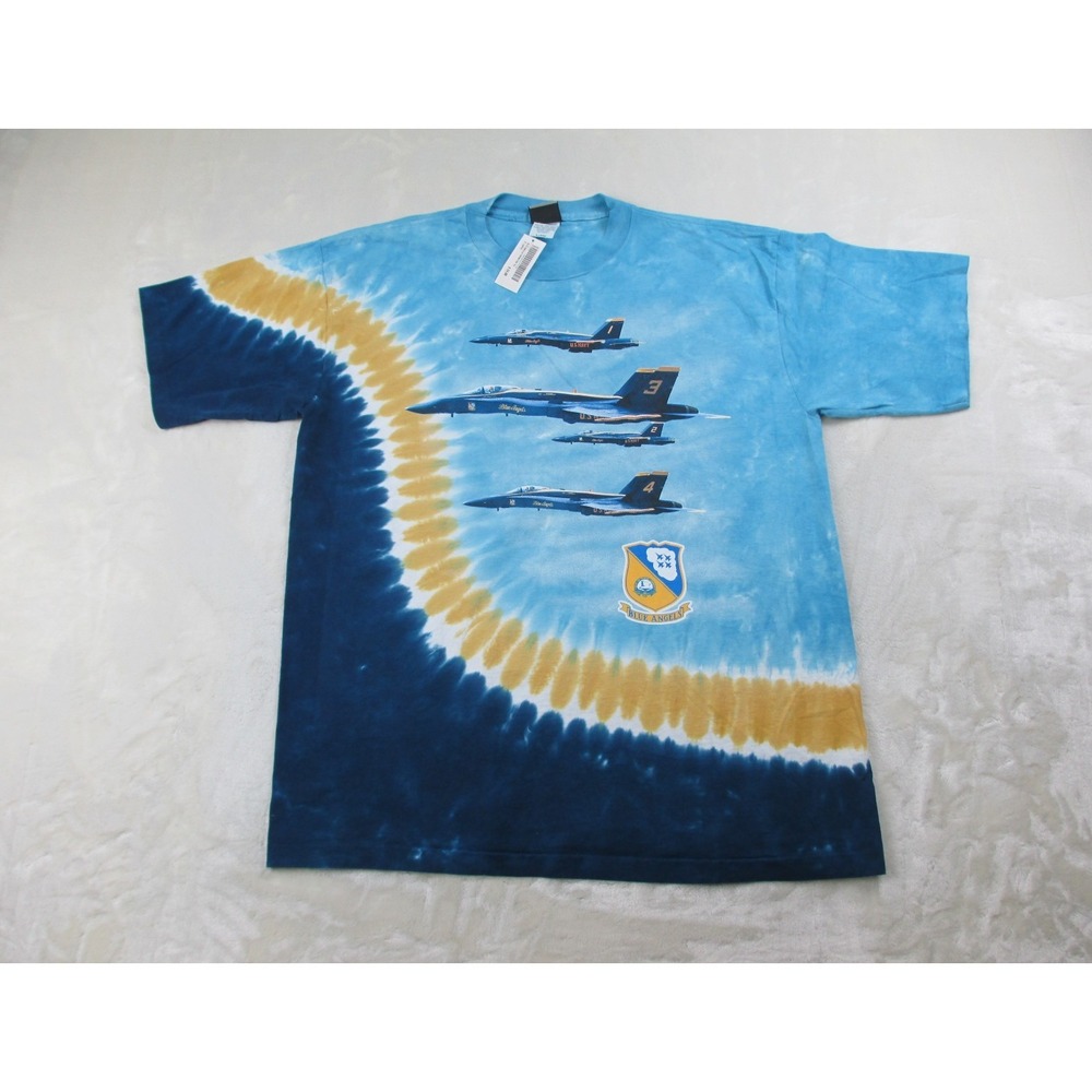 NEW VINTAGE Liquid Blue Shirt Mens Extra Large Blue Blue Angels Single Stitch*